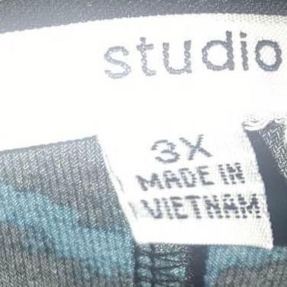 Women’s Plus Size 3x Long Sleeveless Dress Studio One New York Blue Tan White - Picture 6 of 6